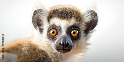 AI Generated. AI Generative. Photo Illustration of baby face lemur madagascar african animal. Graphic Art