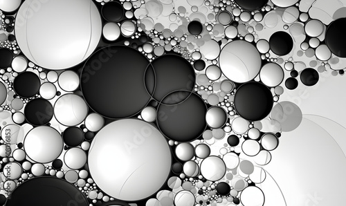 Black and white abstract bubble background © MAJGraphics