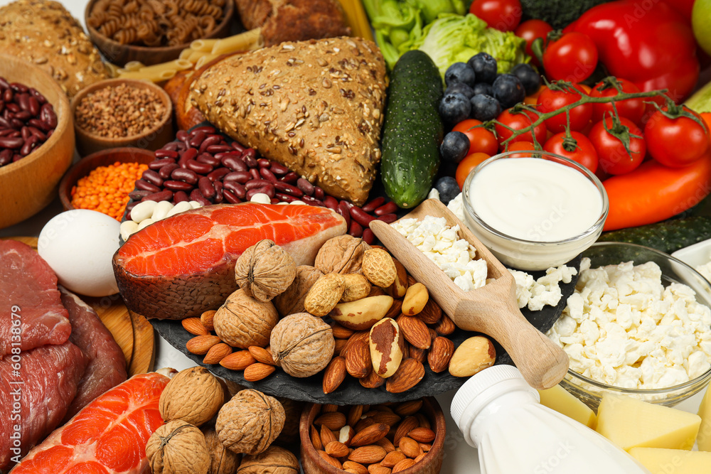 Different products, concept of grocery, ingredients for cooking Different products, concept of grocery, ingredients for cooking