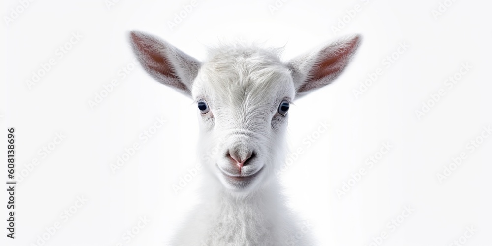 Fototapeta premium AI Generated. AI Generative. Photo illustration of baby little goat portrait face. Graphic Art