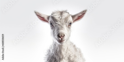 AI Generated. AI Generative. Photo illustration of baby little goat portrait face. Graphic Art