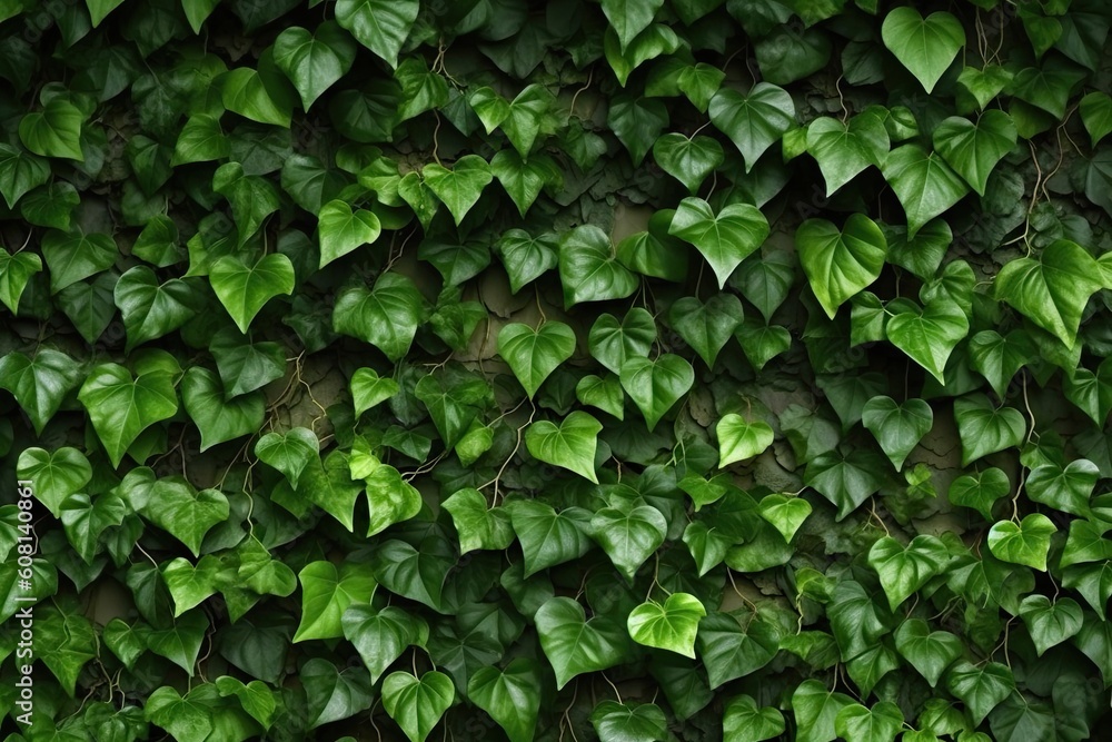 Abstract Ivy Branches Pattern on Green Textured Wall Background Abstract Ivy Branches Pattern on Green Textured Wall Background