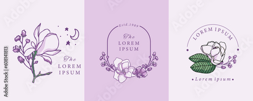 lavender and magnolia design with curve line