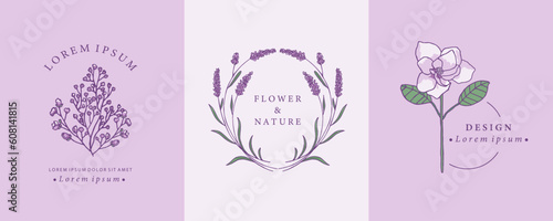 lavender and magnolia design with curve line shape