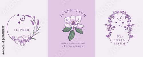 lavender and magnolia design with circle shape