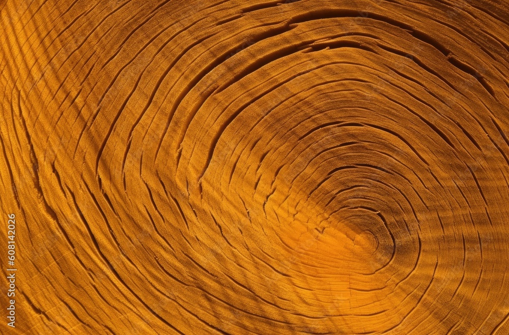Fototapeta premium A close-up of the cross-section of an old, thick tree trunk with visible rings and wood grain texture.