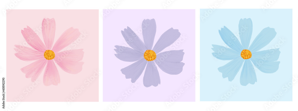 set of flowers set of flowers