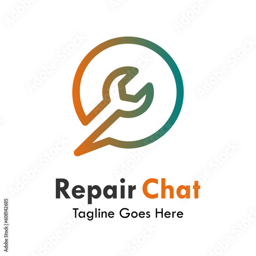 Repair chat design logo template illustration