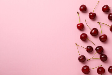 Concept of fresh summer food - delicious cherry
