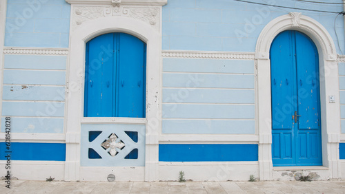 Blue Typical sicilian wooden window and door of house © Polonio Video