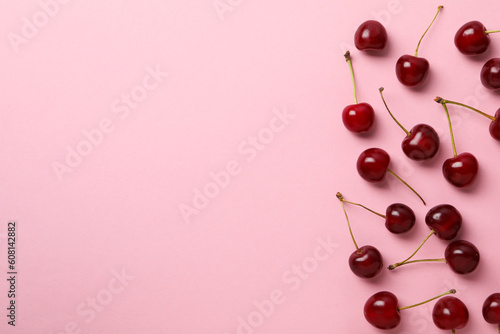 Concept of fresh summer food - delicious cherry photo