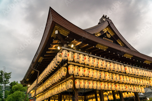 Temple Lanterns at Yasaka Shrine in Kyoto, Japan