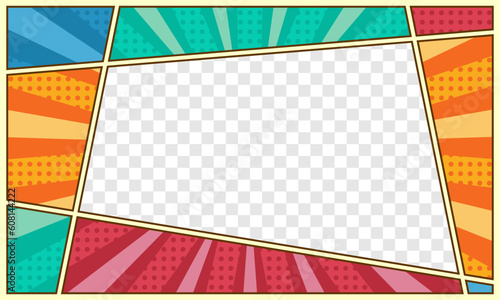 Blank comic cartoon scene template thumbnail background