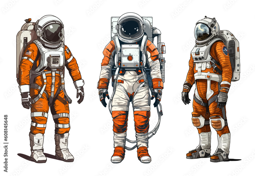 Mars Space Astronaut Exploration Suit Hand Drawn Vector Illustration Mars Space Astronaut Exploration Suit Hand Drawn Vector Illustration
