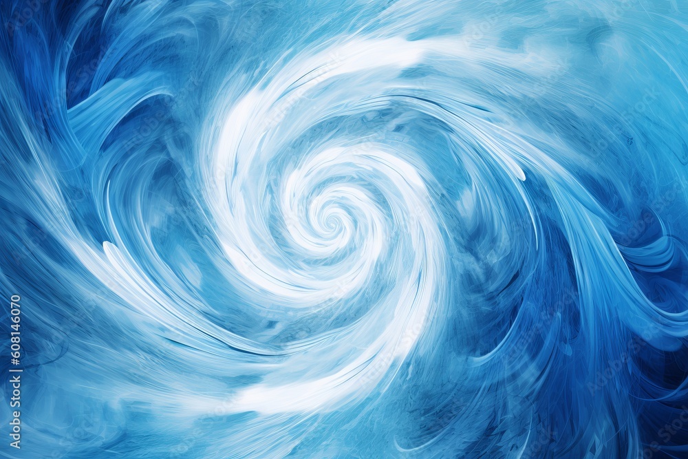 Abstract azure and white vortex, Generative ai Abstract azure and white vortex, Generative ai