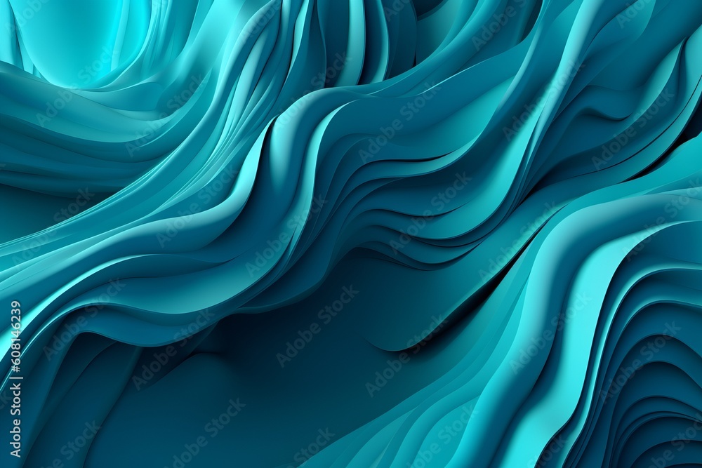 Abstract azure waves background, Generative ai Abstract azure waves background, Generative ai