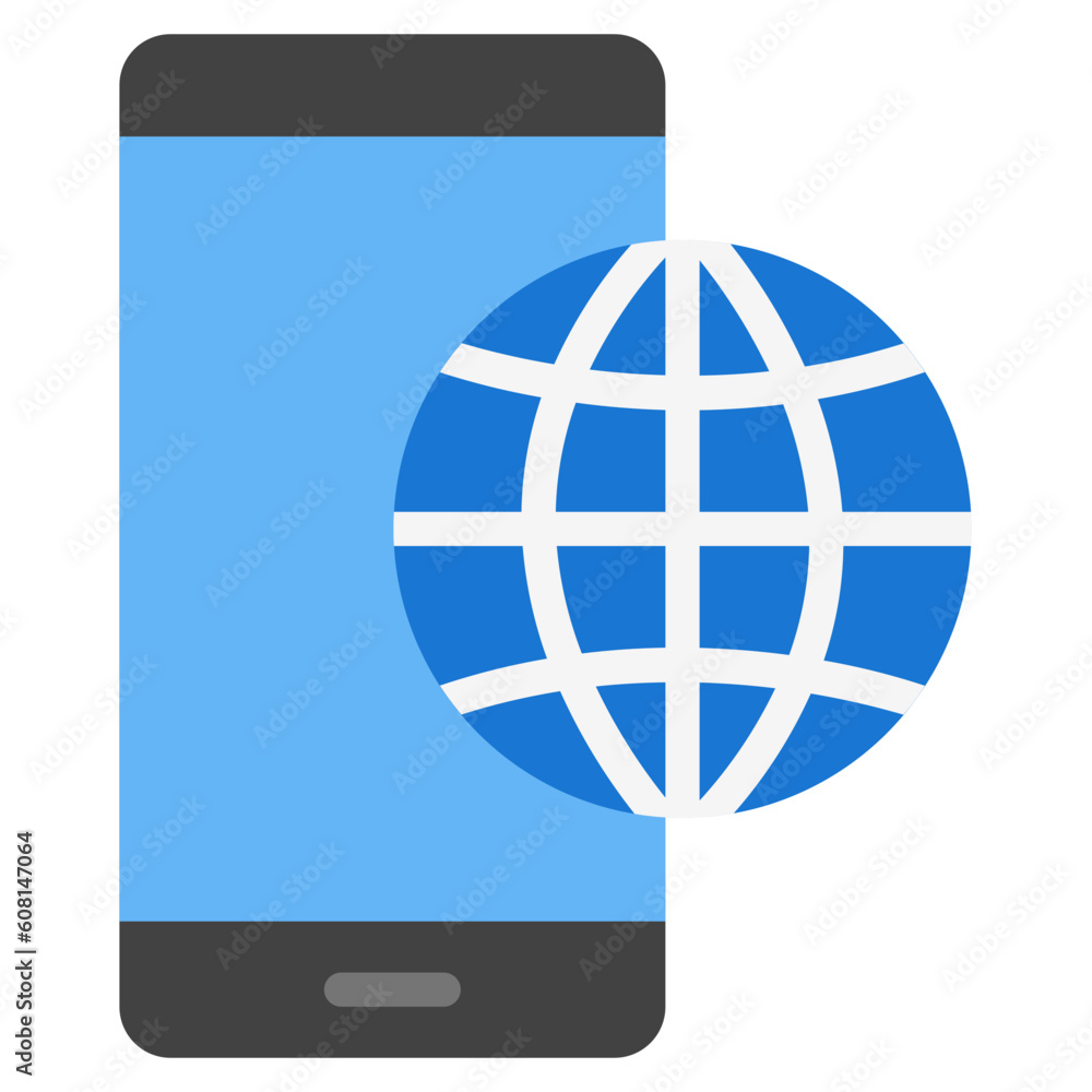 Browser smartphone flat icon, use for website mobile app presentation Browser smartphone flat icon, use for website mobile app presentation