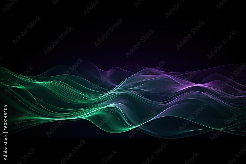 Abstract Light and Color on Dark Background. Digital concept. Generative AI illustrations Abstract Light and Color on Dark Background. Digital concept. Generative AI illustrations