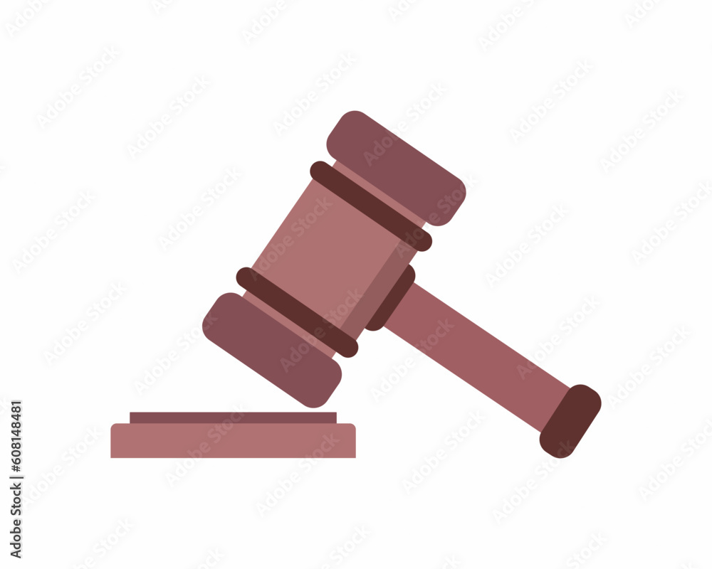 Judge Wood Hammer flat vector design. Judge Wood Hammer flat vector design.