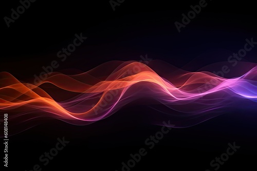 Abstract Light and Color on Dark Background. Digital concept. Generative AI illustrations