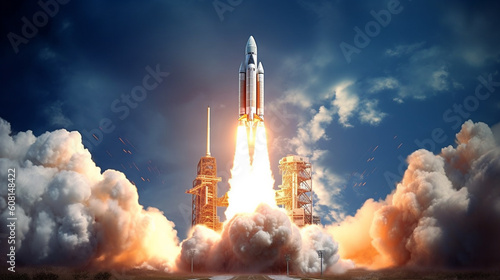 The rocket takes off into space. Generative AI