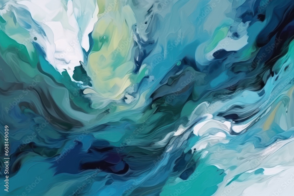 Abstract oil paint background in shades of blue and green, Generative ai Abstract oil paint background in shades of blue and green, Generative ai