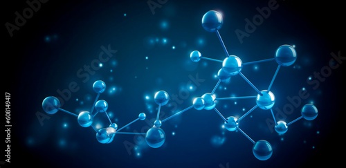 Wallpaper Mural Molecular abstract structure. Created with Generative AI technology. Torontodigital.ca