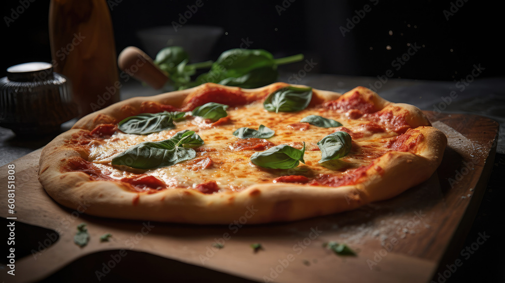 Köstliche Pizza hergestellte aus frischen Zutaten und in einem Steinoffen gebacken