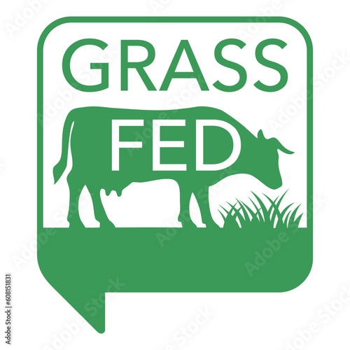 Grass-fed square label for beef meat