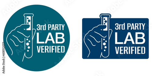 Third-party lab verified - badge in flat style
