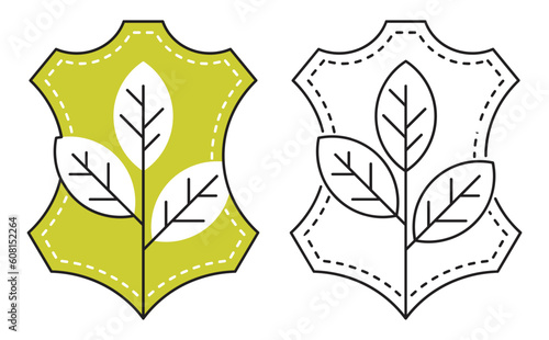 Eco Vegan leather icon in thin line