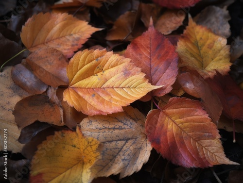 A group of autumn leaves