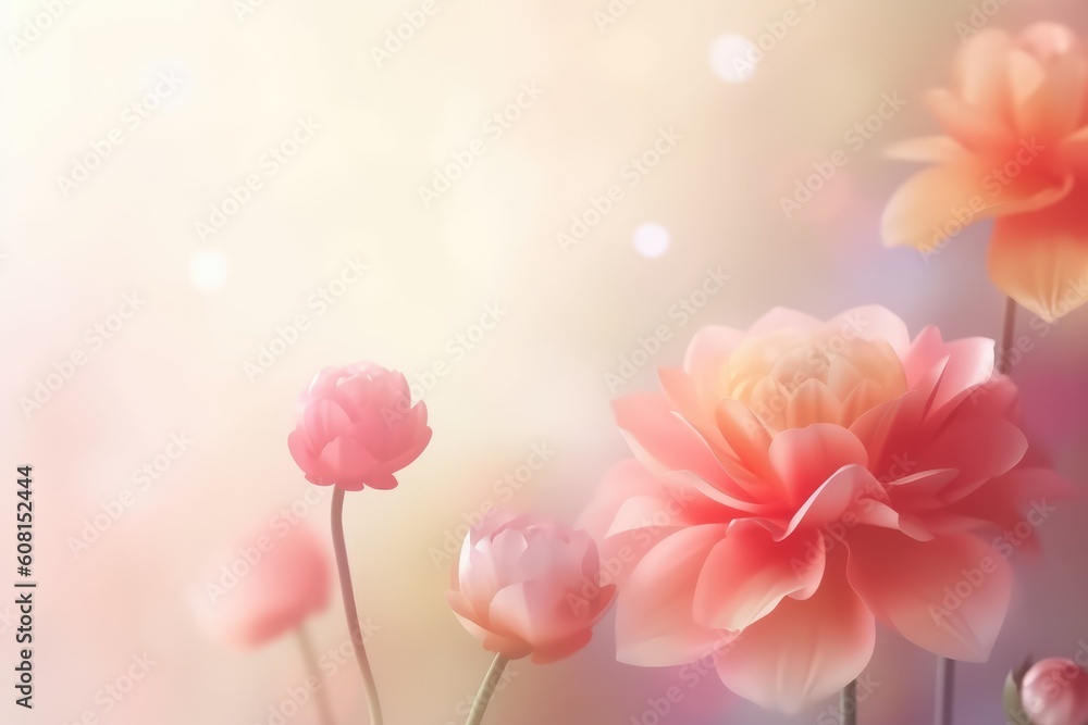 Blurred mothers day background with flowers