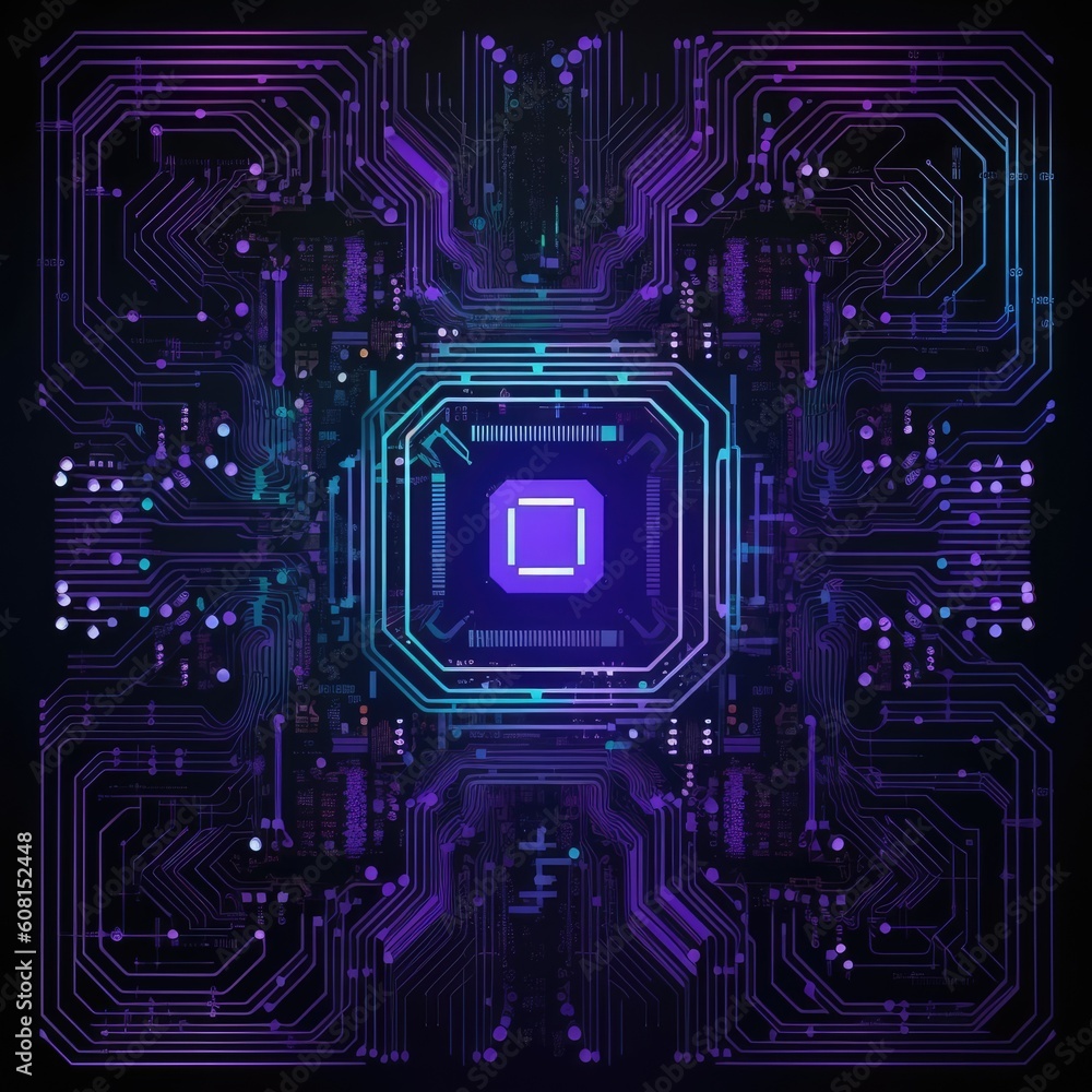 Blue and purple technology circuit