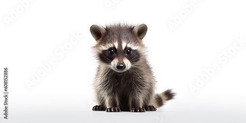 AI Generated. AI Generative. Photo Illustration of baby little nimal racoon face portrait cure. Graphic Art © AkimD