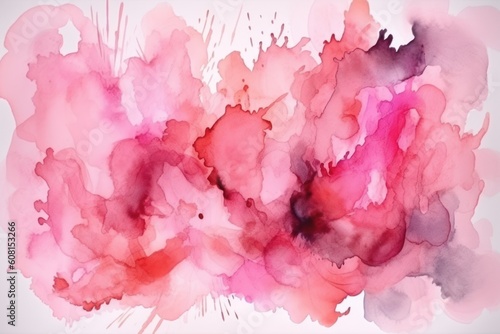 Abstract pink watercolor on white background, Generative ai