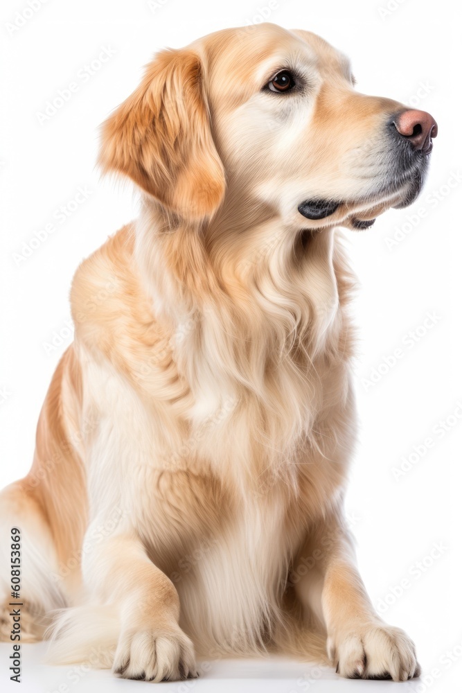 Dog golden retriver isolated on white