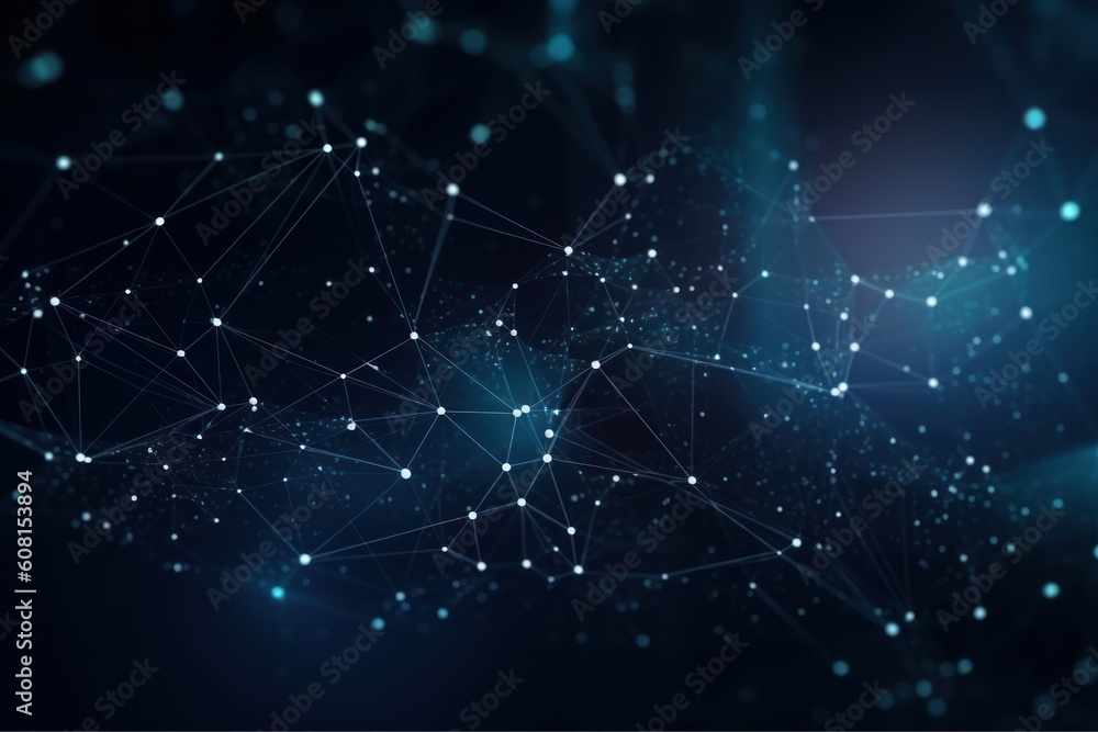 Abstract polygonal space low poly dark background, Generative ai Abstract polygonal space low poly dark background, Generative ai