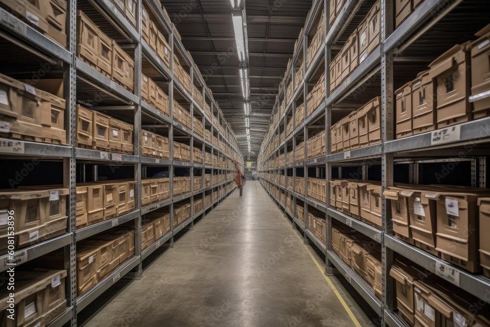 Inside the storage enhances the orderly rows of boxes