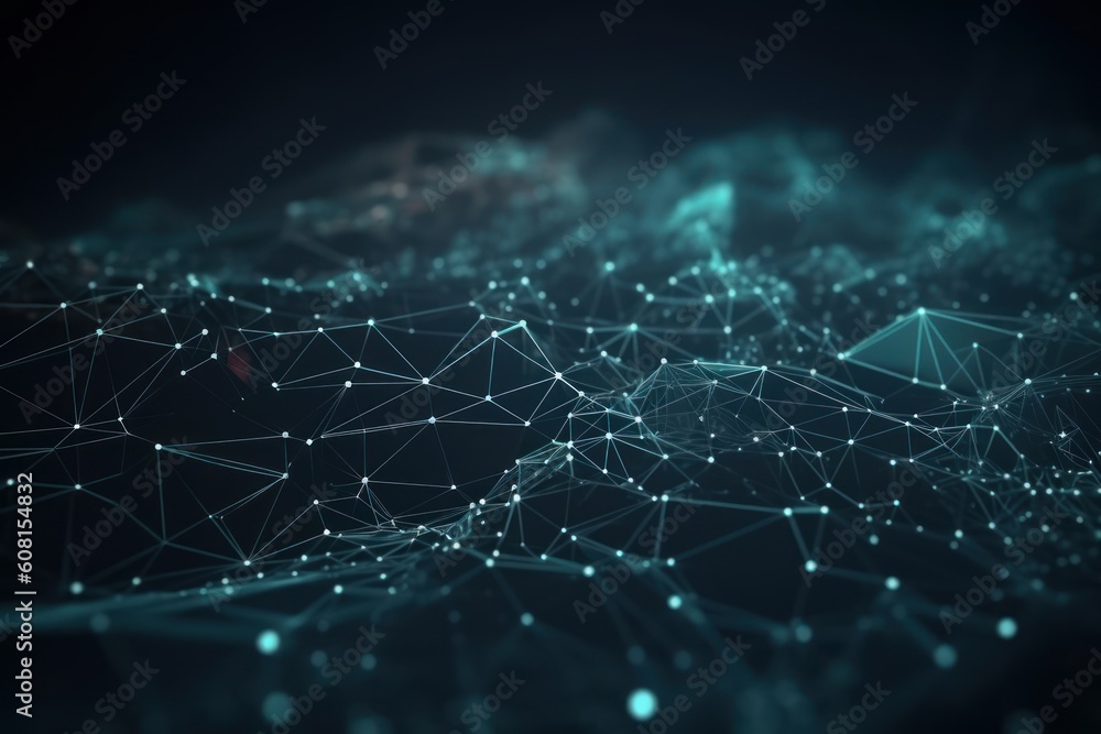 Abstract polygonal space low poly dark background, Generative ai Abstract polygonal space low poly dark background, Generative ai