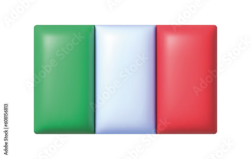 Italy 3d flag, great design for any purposes. Vector illustration isolated