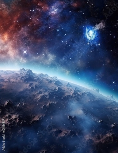 Deep space background illustration. Perfect for wallpapers, banners, backgrounds, and graphic design.
