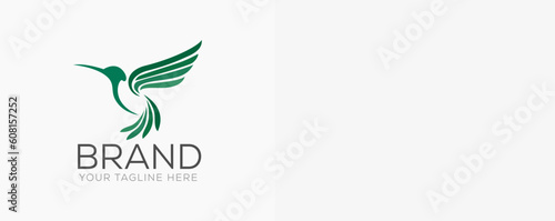 simple abstract flying hummingbird logo icon symbol design template illustration inspiration