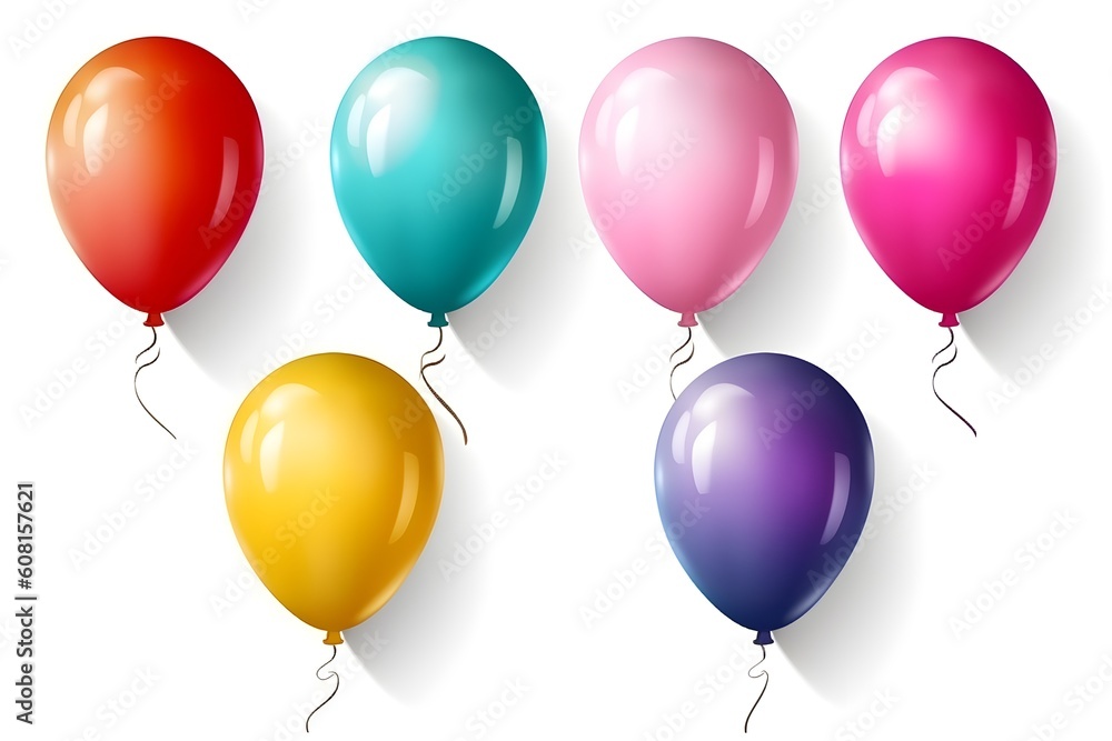 Set of colorful balloons, AI generated Set of colorful balloons, AI generated