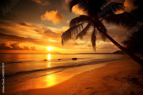 Amazing tropical sunset background  Generative AI