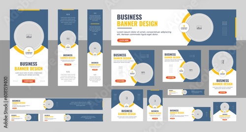 Web Banner Layout Set, Business banner web template bundle design, Social Media Cover ads banner, flyer, invitation card vector