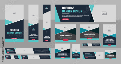 Web Banner Layout Set, Business banner web template bundle design, Social Media Cover ads banner template, flyer, invitation card