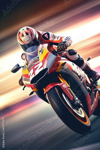 MotoGP racing, motorbike, Generative AI