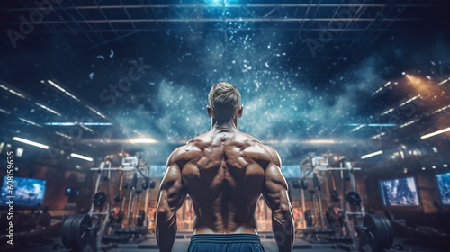 Bodybuilder Man, Generative AI, Illustration