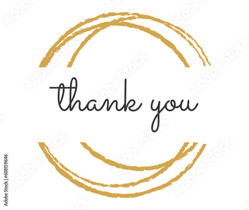 Vintage vector thank you handwritten inscription. hand drawn lettering. Thank you calligraphy. Thank you card. Vector illustration.